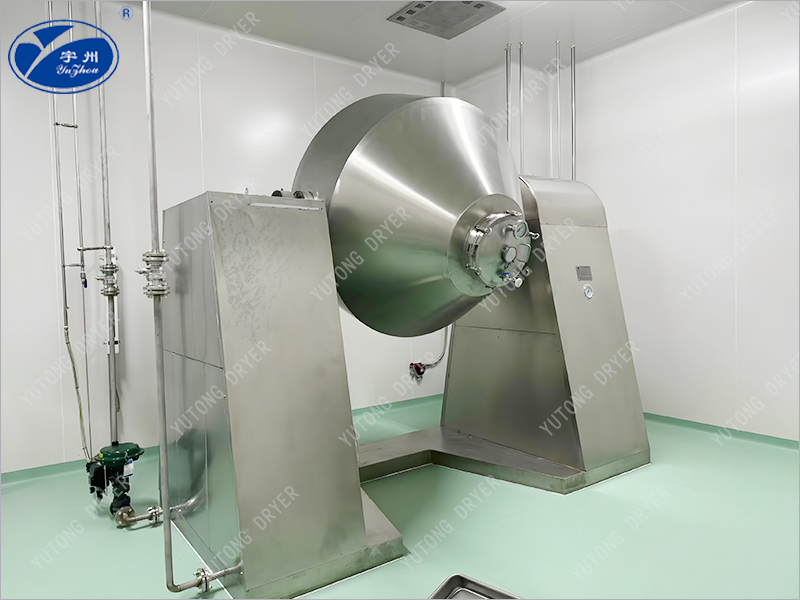 Triple material automated double cone vacuum dryer